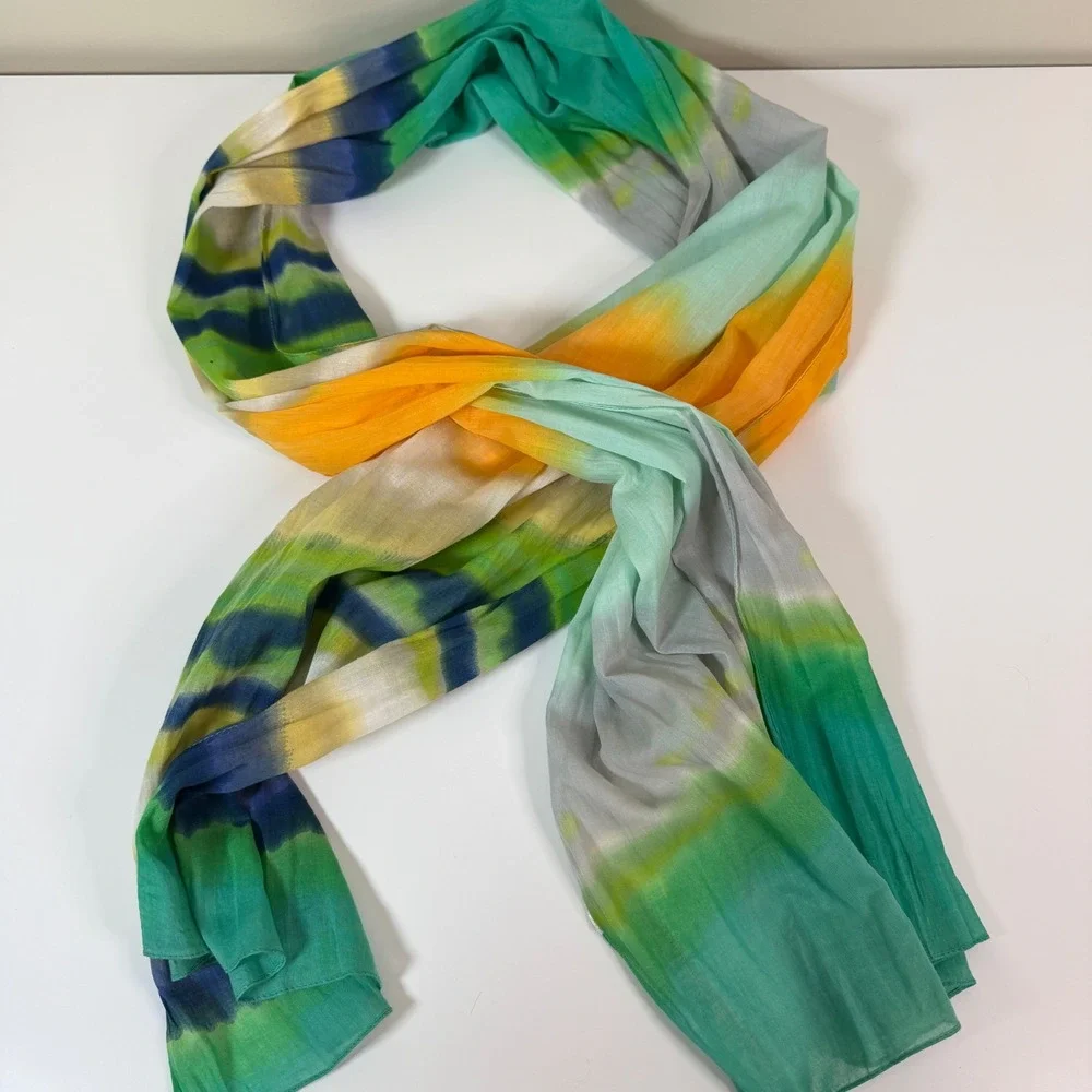 Tie Dye Ombre Cotton Scarf Wrap 20